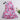 floral printed halter neck Aline dress with tie-up belt-Pink/Multi
