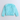 velvet embossed  regnal sleeves sweatshirt- Blue