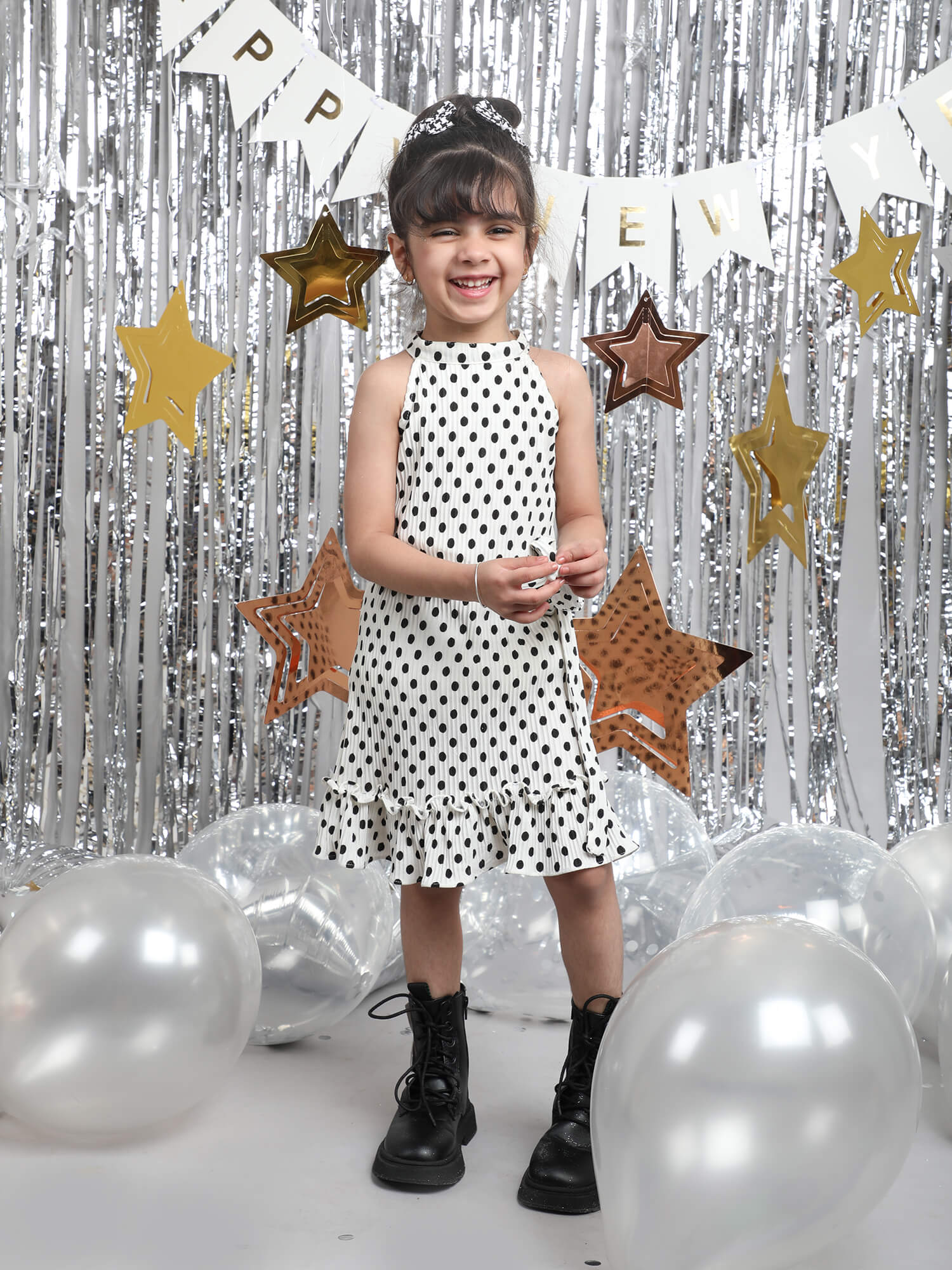 Baby girl black and white polka hot sale dot dress