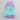 tie-dye printed halter neck Aline dress with tie-up belt- Green/Purple