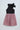 pleated woven sleeveless neck tie halter dress-  Black & Onion pink