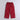 abstract printed front ruched halter neck peplum top and pant set-Red