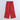 denim texture zip up sweatshirt and folder-over waist cargo pant set-Black/Red
