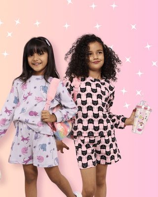 ADRA Kids Pink Rayon Bunny Night Suit with Pyjama