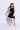Sleeveless front ruched bubble hem dress-Black