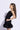 Sleeveless front ruched bubble hem dress-Black