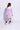 full sleeves cold shoulder shirt attached blazer dress with belt- Lilac & White