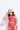 Sleeveless fruit printed jacket with matching shorts with singlet crop top-Red/Multi