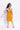 100% cotton sleeveless pintuck detailed halter neck A-line dress-Mustard yellow