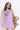 100% cotton sleeveless flower applique work back tie up dress-Lilac