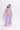 knitted schiffli sleeveless ruched slit peplum top and flared pant set- Lilac