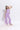 knitted schiffli sleeveless ruched slit peplum top and flared pant set- Lilac
