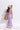 knitted schiffli sleeveless ruched slit peplum top and flared pant set- Lilac