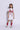 half sleeves stripes texture T-shirt dress with Singlet front tie up Over top- White & pink