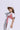 half sleeves stripes texture T-shirt dress with Singlet front tie up Over top- White & pink
