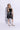 Sleeveless contrast piping detail wrap dress-Black & White