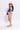 Cotton sleeveless asymmetric crop top and Brush strokes printed skort set-Blue & Multi