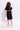 viscose solid puff sleeves Aline shirt Dress with Multi color chest bag-Black & Multi