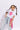 100% cotton half sleeves Heart printed crop T-shirt-White & Pink