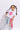 100% cotton half sleeves Heart printed crop T-shirt-White & Pink