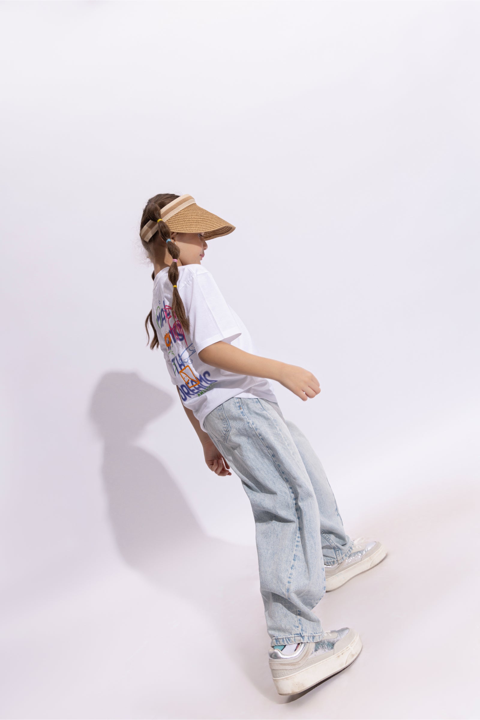 100% cotton half sleeves Graphic printed oversized T-shirt-White & Multi