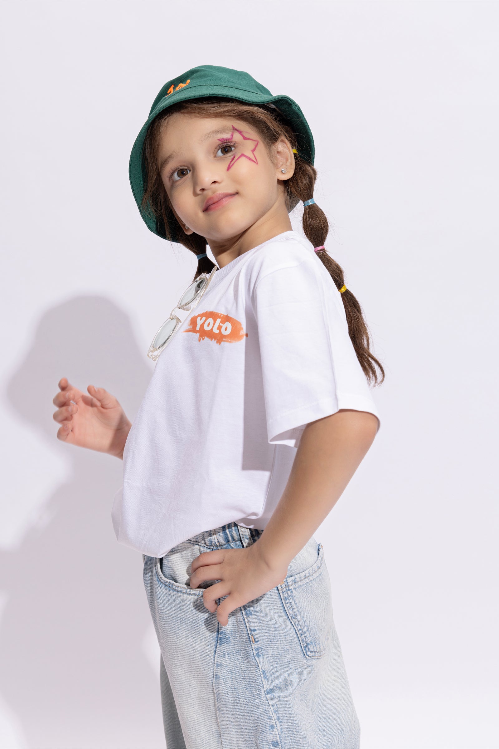 100% cotton half sleeves Graphic printed oversized T-shirt-White & Multi