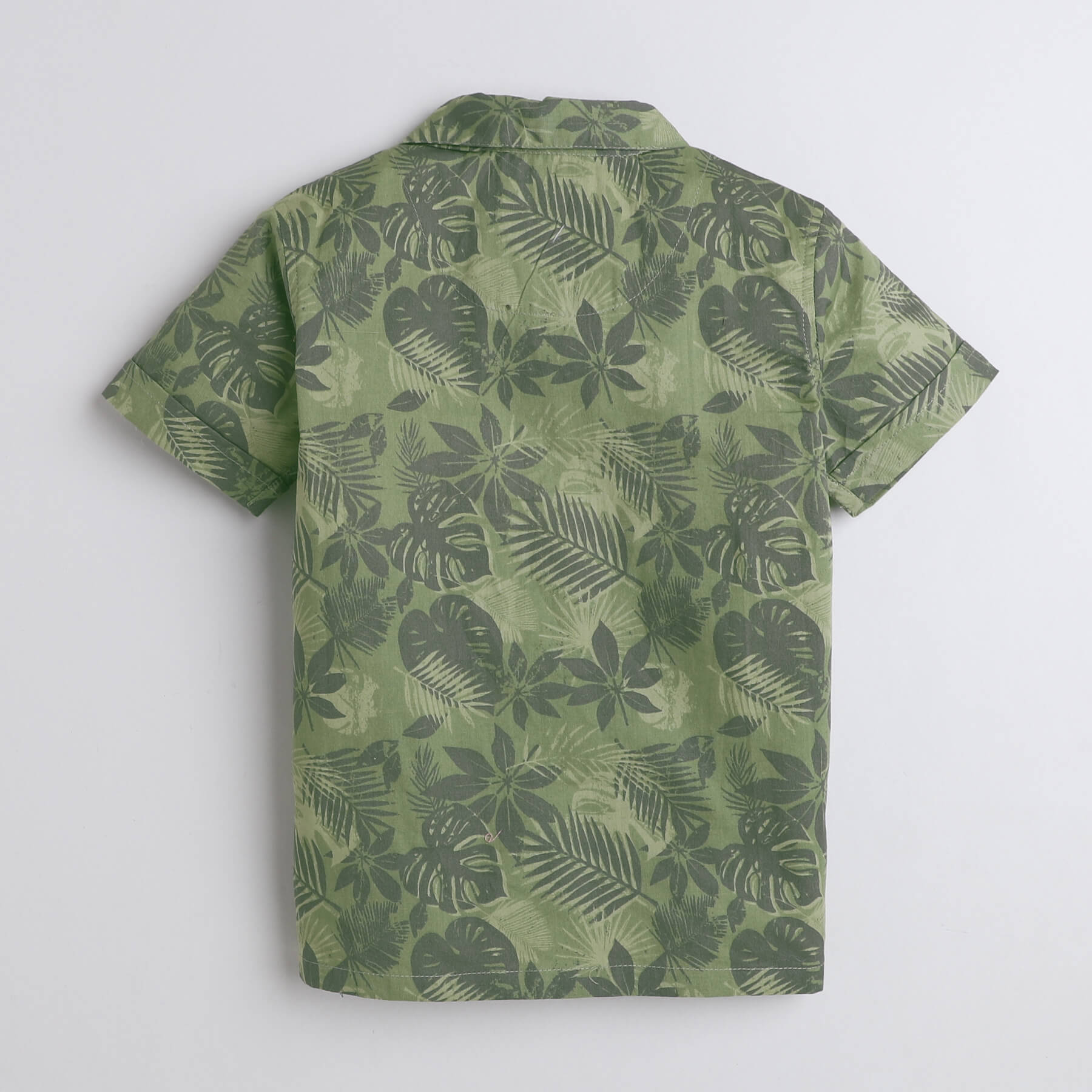 tropical printed half sleeves shirt- Green