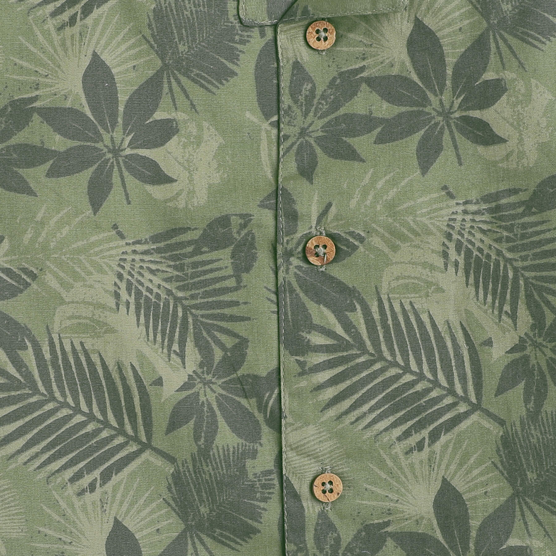 tropical printed half sleeves shirt- Green