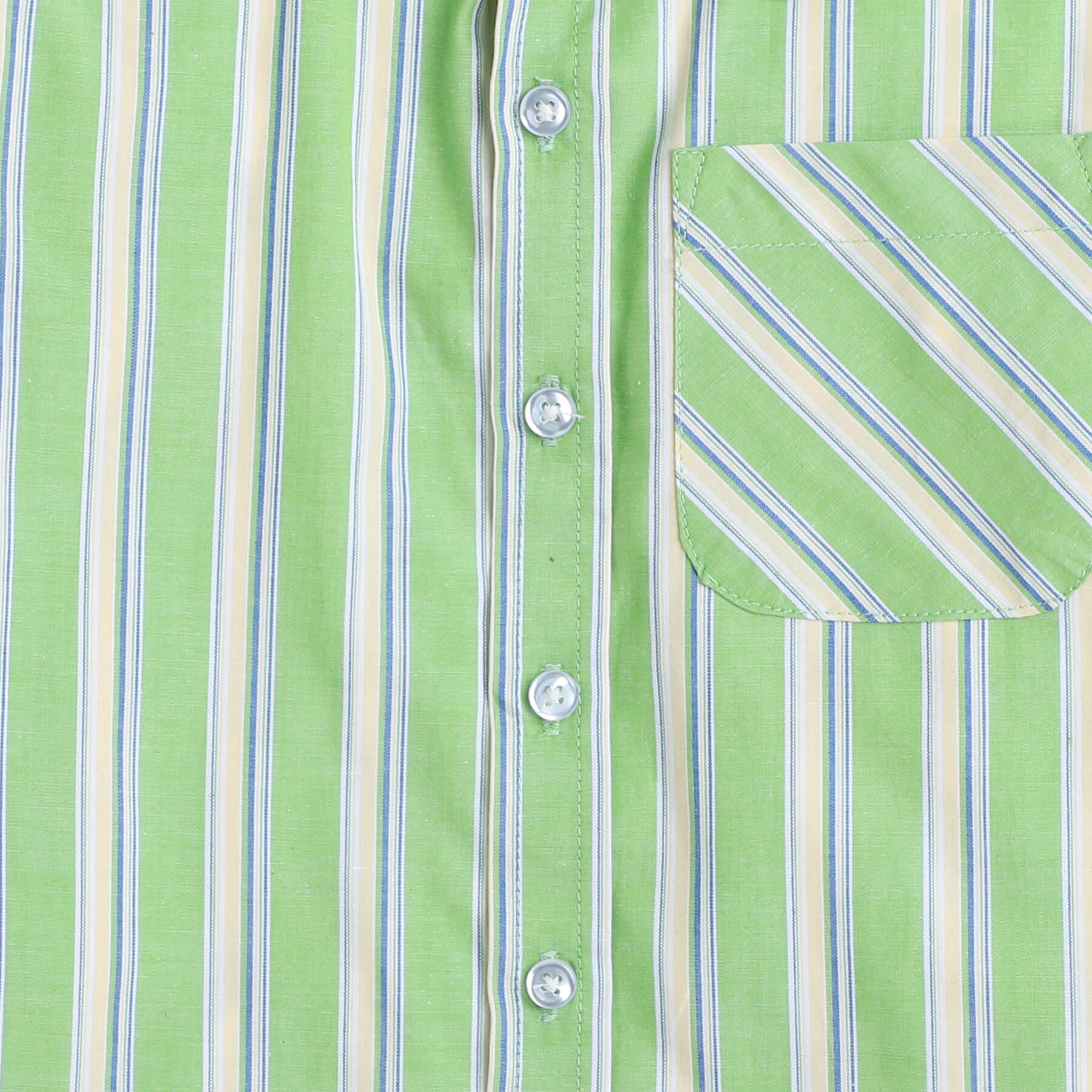 Shop Stripes Printed Half Sleeves Shirt With Attached Tee-Green/White Online