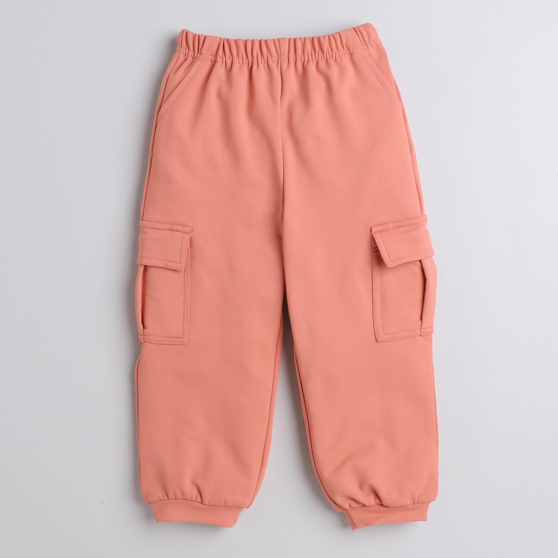 Shop Singlet Crop Top And Pocket Detail Jogger Pant Set-Peach Online
