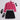 full sleeves scarf neck Dobby detail crop top and Short skirt set-Pink/Black