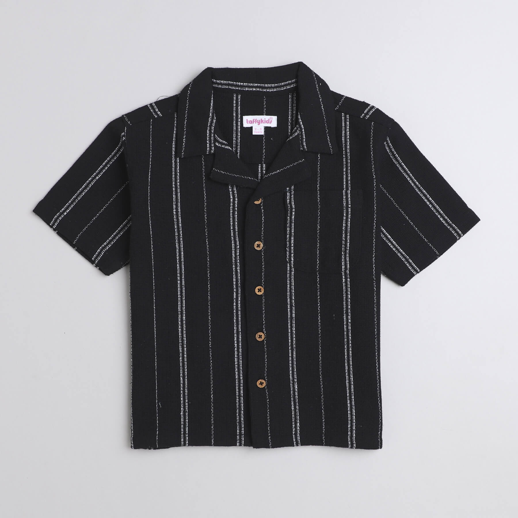 Shop Stripes Printed Half Sleeves Oversize Shirt-Black Online