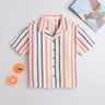 100% cotton multi striped yarndyed Half sleeves oversized Shirt-Multi