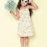 100% cotton floral printed smocked detail dress - white/multi