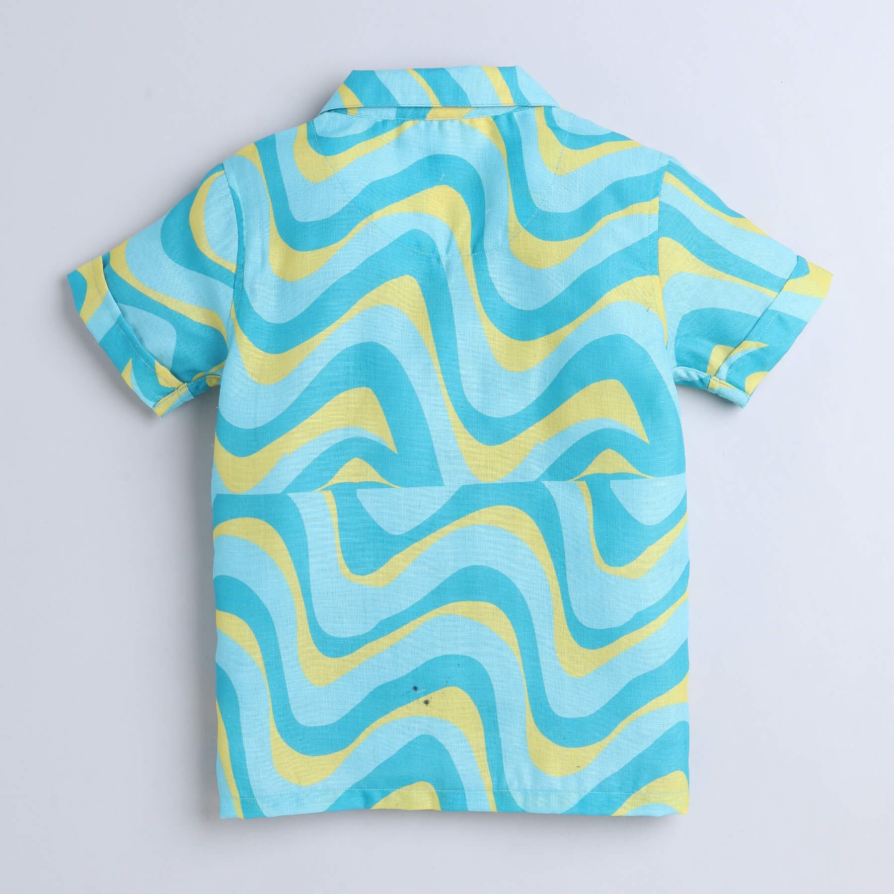Shop Half Sleeve Printed Resort Shirt- Blue Online