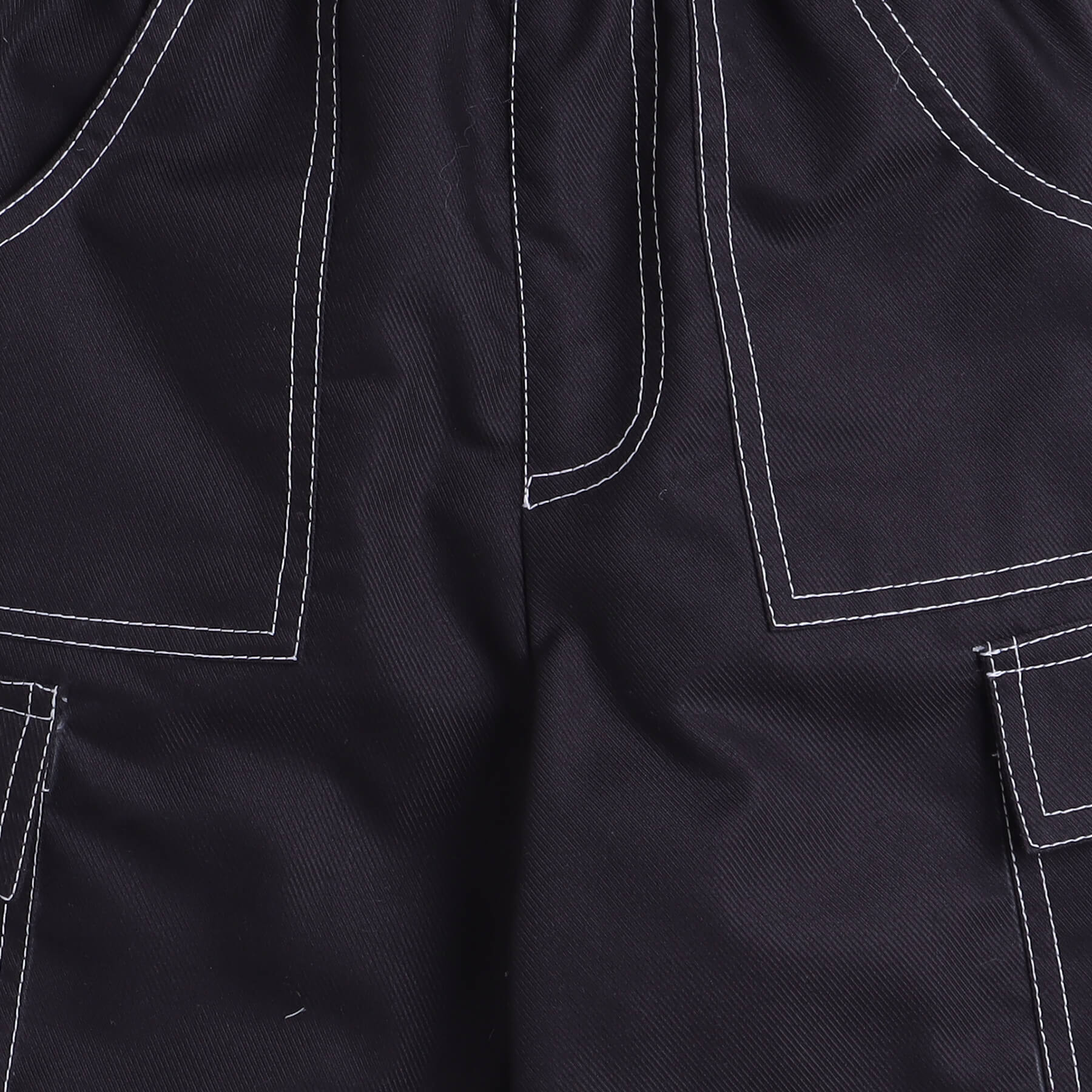 Taffykids full length contrast stitch detail cargo pant-Black