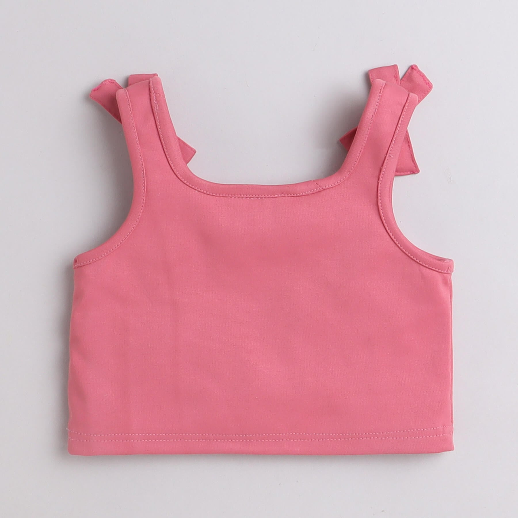 Shop Solid Bow Detail Sleeveless Crop Top-Pink Online