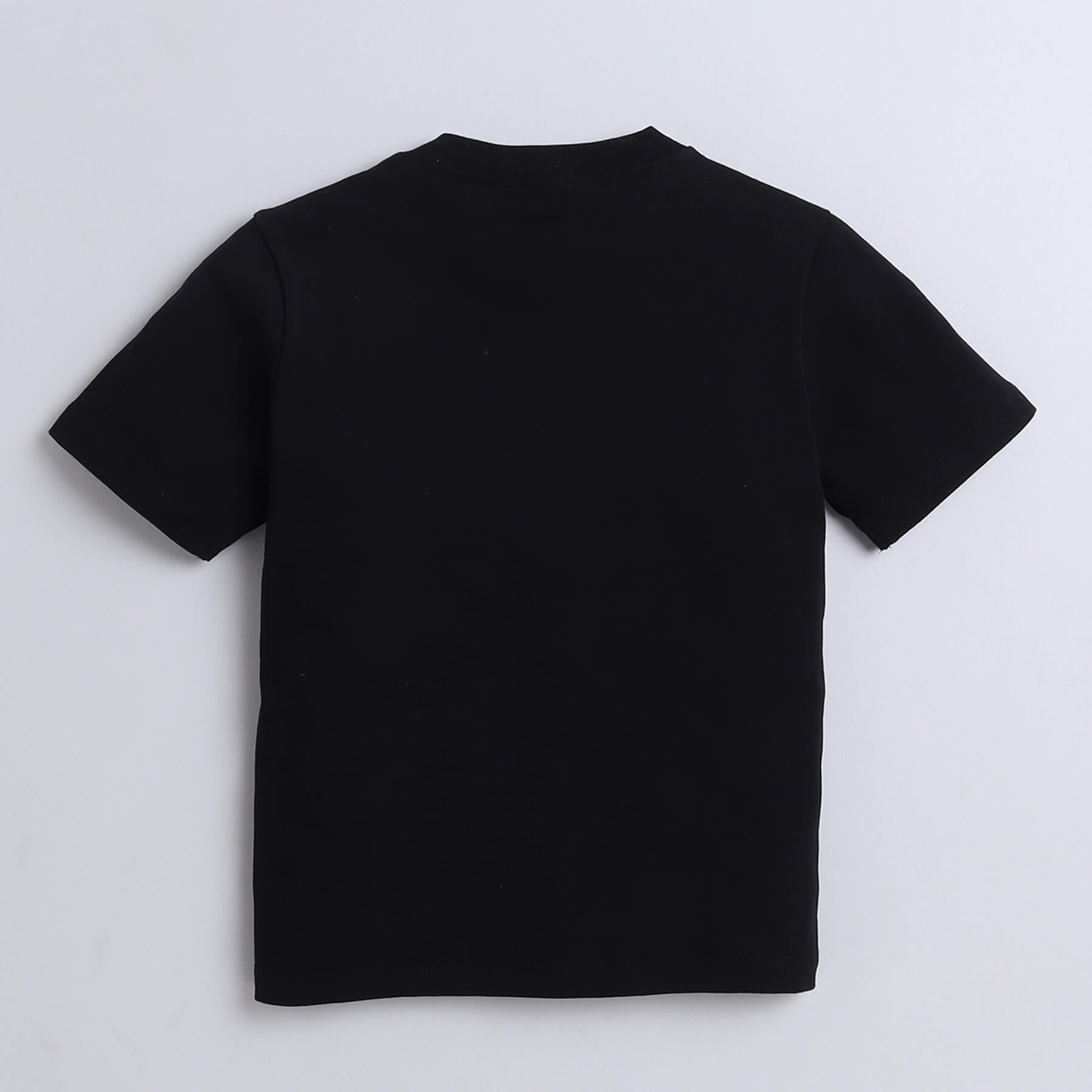 Shop Checks Sleeveles Zip Up Jacket And Solid Half Sleeves T-Shirt Set-Black/Multi Online