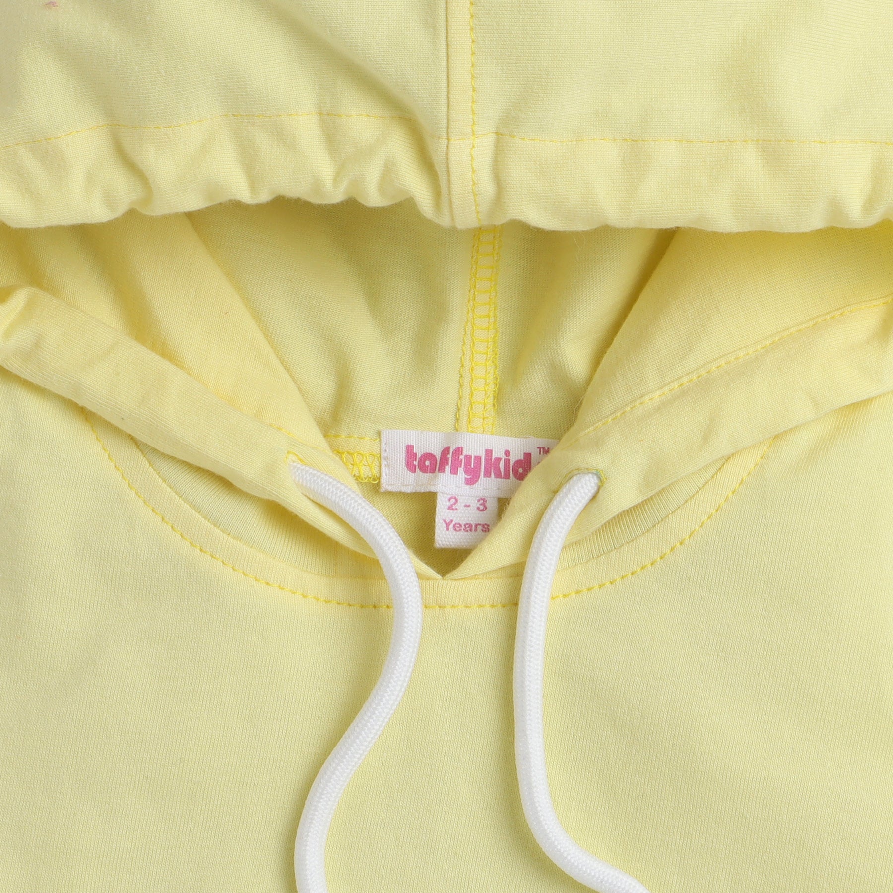 Taffykids sleeveless hooded neck crop top with mini short set - Yellow
