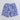 Geometrical printed Oversized tee and Shorts co-ord set with Waist bag-Blue/White