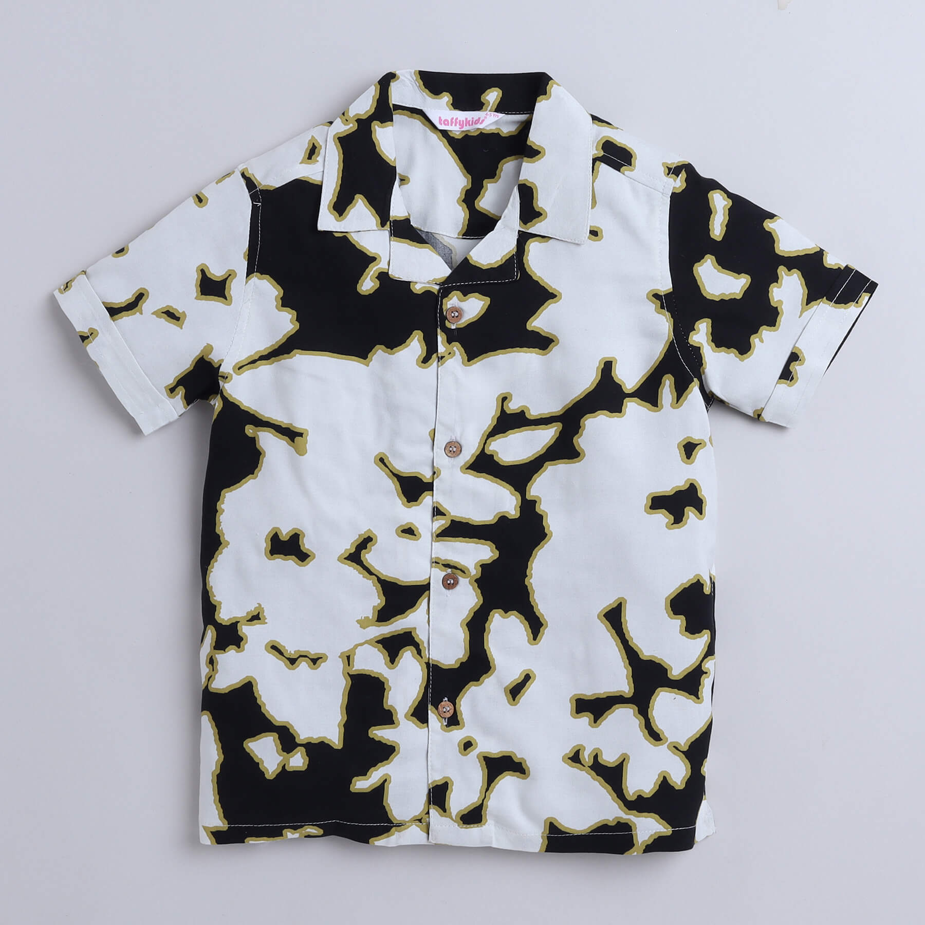 Taffy viscose abstract printed half sleeves shirt and shorts set - Black/Multi
