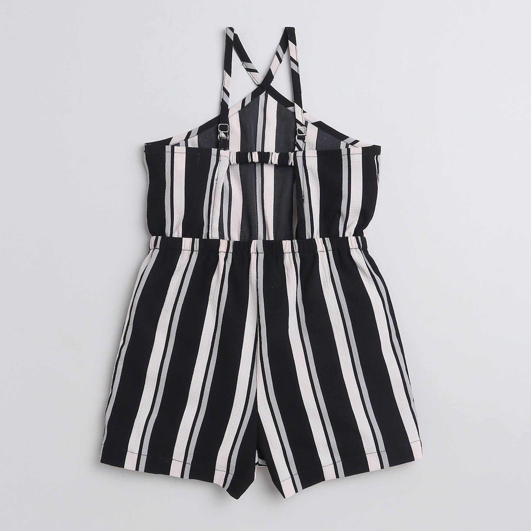 black and white stripes printed playsuit