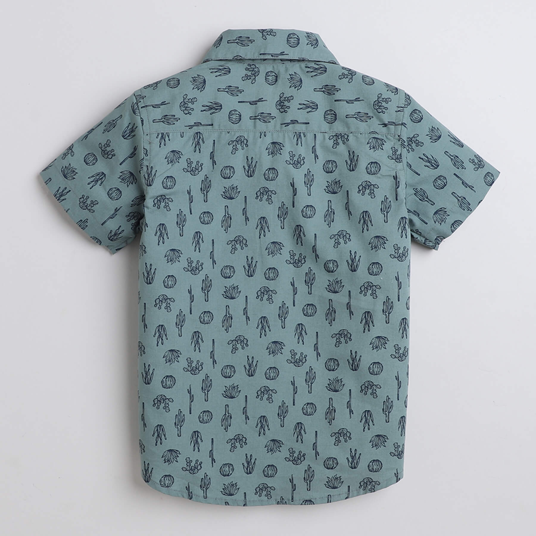 Shop Tropical Printed Half Sleeves Shirt With Attach Tee And Cargo Pant Set-Green/Navy Online