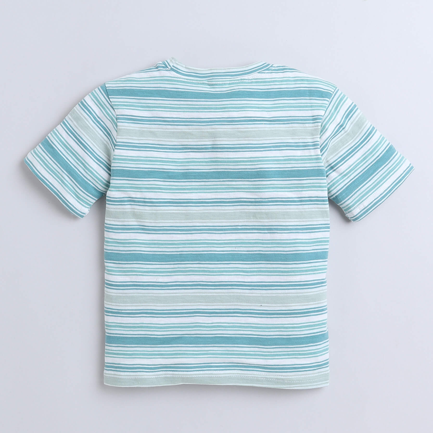 Taffykids Cotton Yarn dyed stripe half sleeves tee and cargo short set-Green