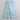 rose detail Halter neck party crop top with holographic pleated pant set-White/Blue