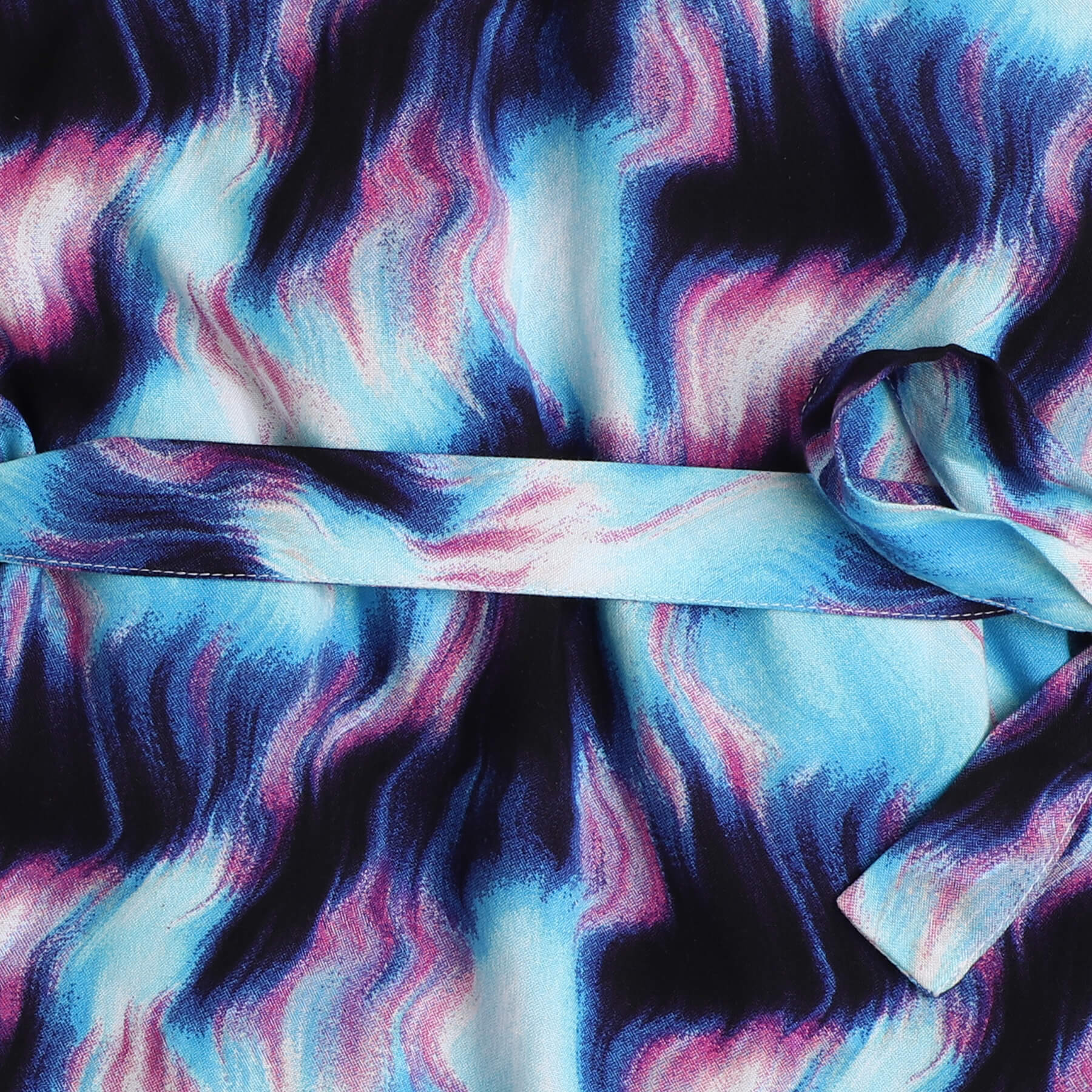 Shop Abstract Printed Halter Neck Aline Dress With Tie-Up Belt-Multi Online
