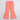 abstract  printed half sleeves twisted front crop top with matching bell bottom pant set-Orange/Pink