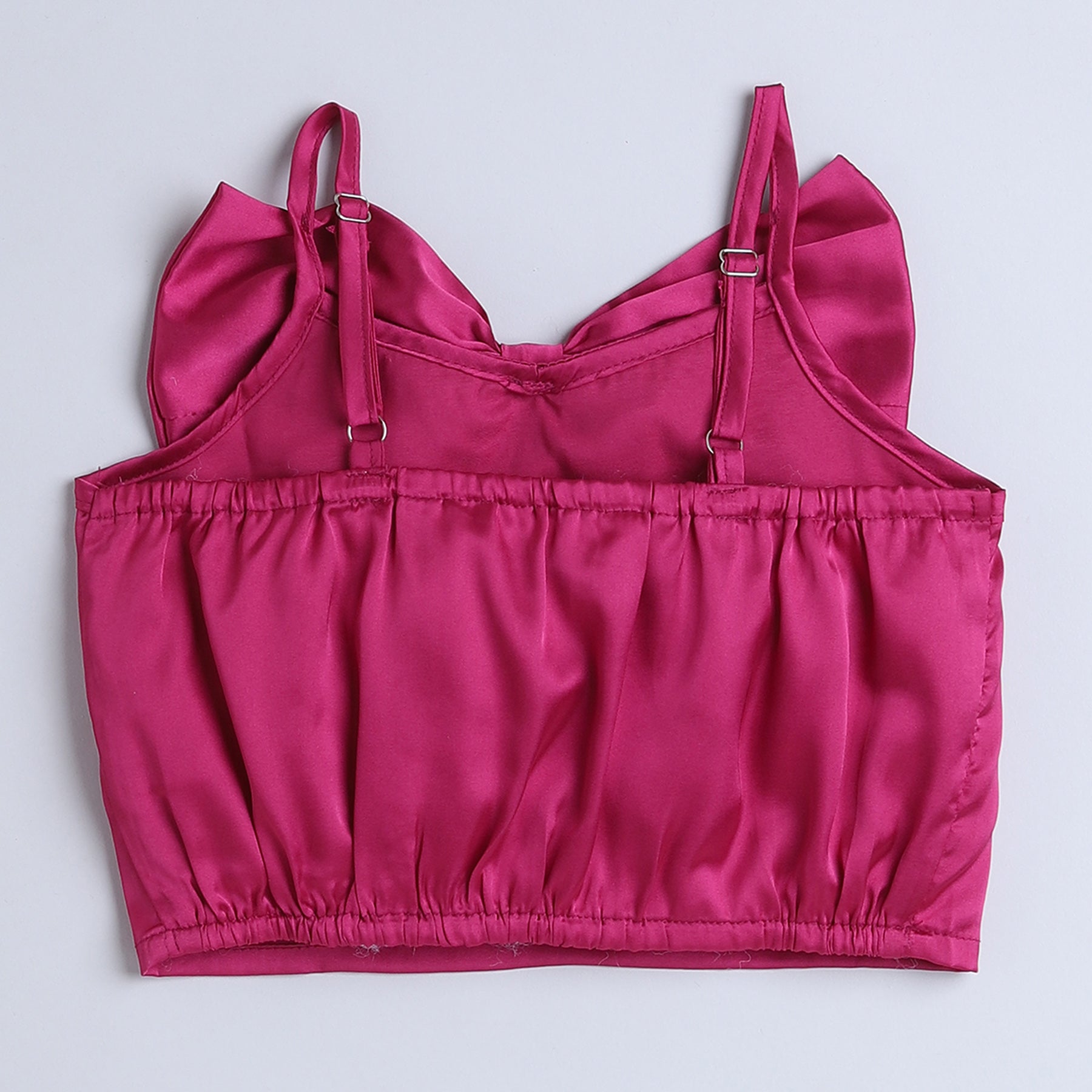 Shop Taffy Solid Bow Detailed Singlet Crop Top-Hot Pink Online