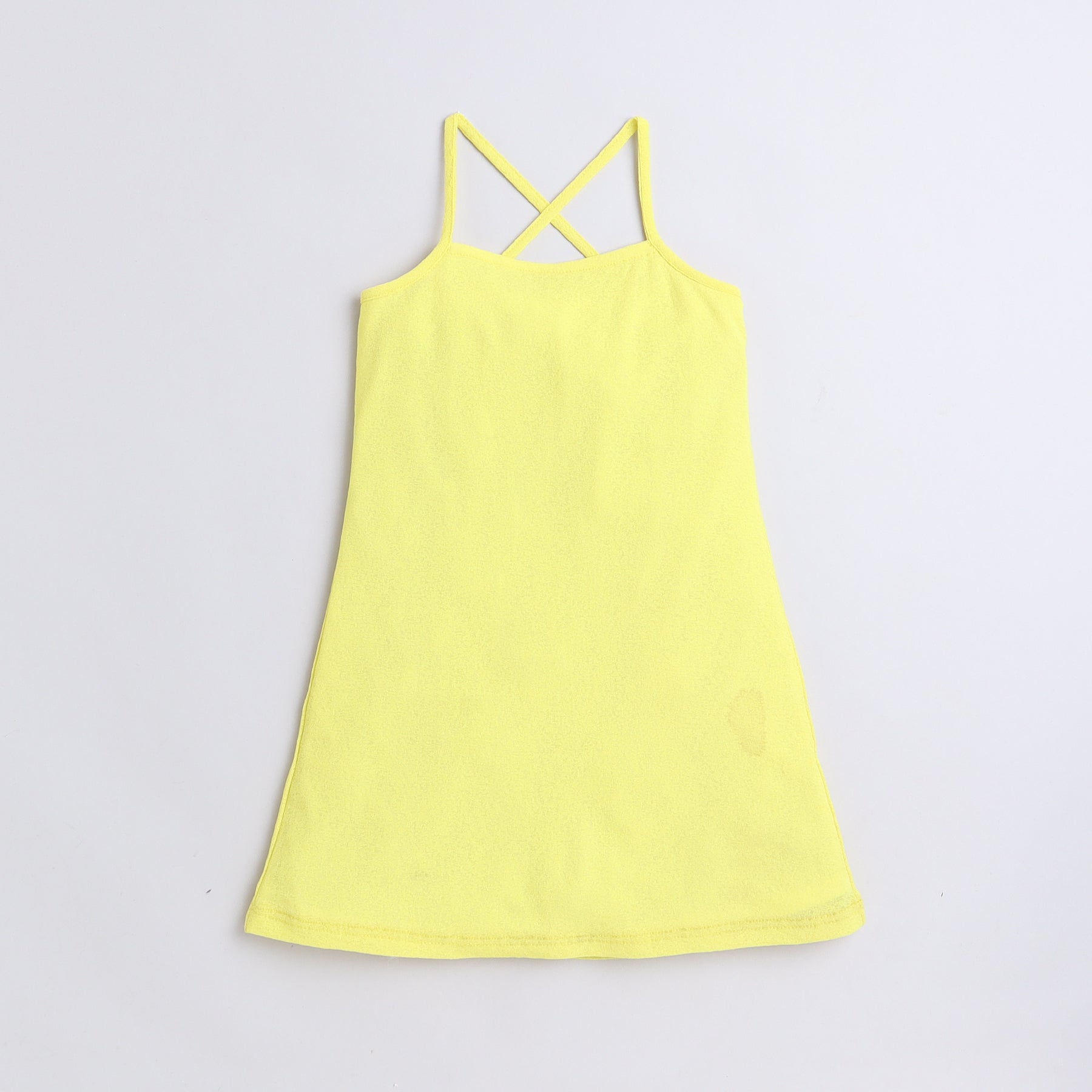 solid singlet Aline dress with sleeveless pocket detail zip up crop hoodie set-Yellow/White