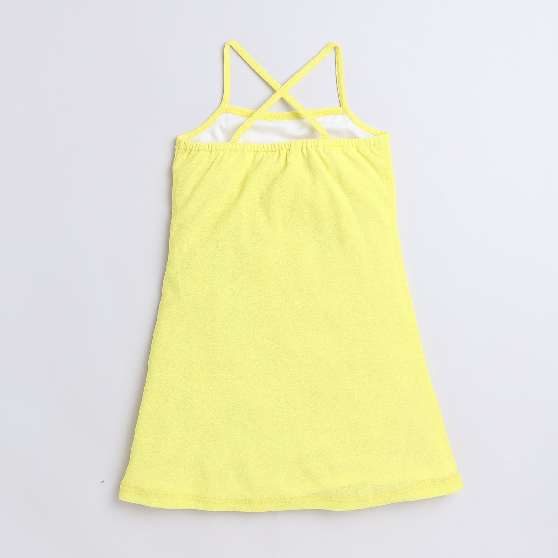 solid singlet Aline dress with sleeveless pocket detail zip up crop hoodie set-Yellow/White